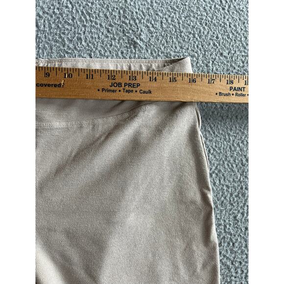 Eileen Fisher Pnnts Large Cropped Straight Leg Pull On Stretch Beige Cream Comfy - Picture 6 of 11